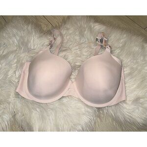 Warners 01356 No Side Effects Underarm Smoothing Comfort Bra UW 36D Pink New